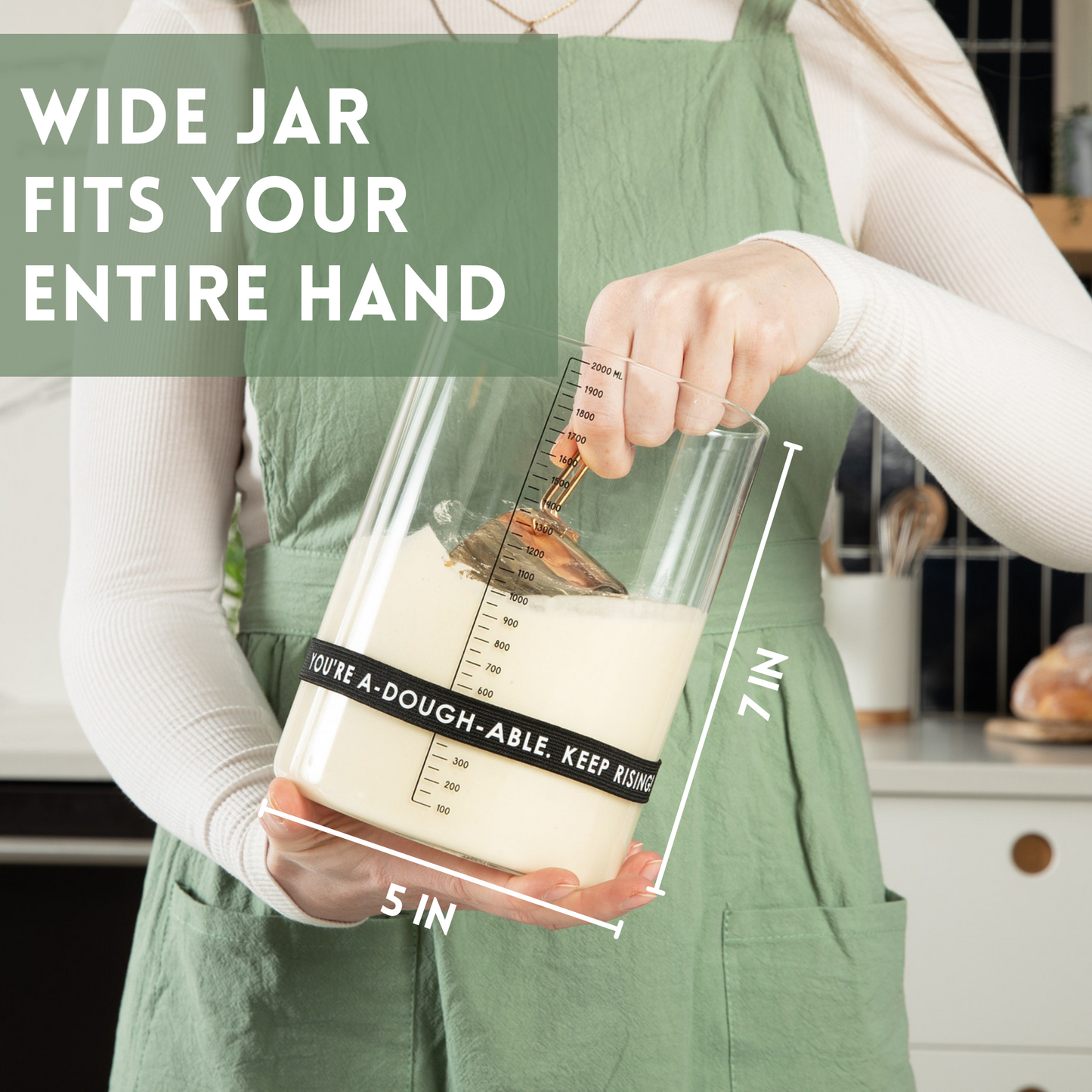 68oz Sourdough Starter Kit for Large Batches – Extra-Large Sourdough Jar with Breathable Lid – Perfect for Bakers Who Love to Bake More