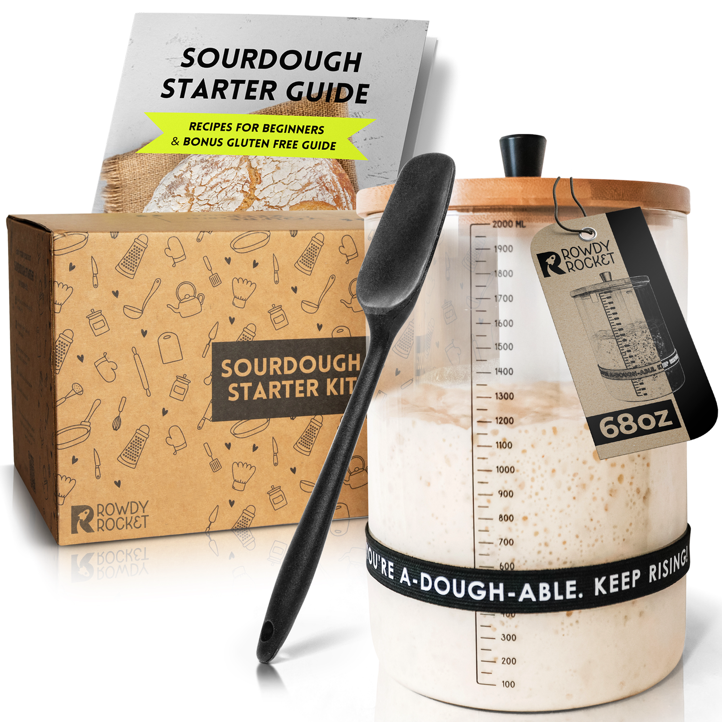 68oz Sourdough Starter Kit for Large Batches – Extra-Large Sourdough Jar with Breathable Lid – Perfect for Bakers Who Love to Bake More